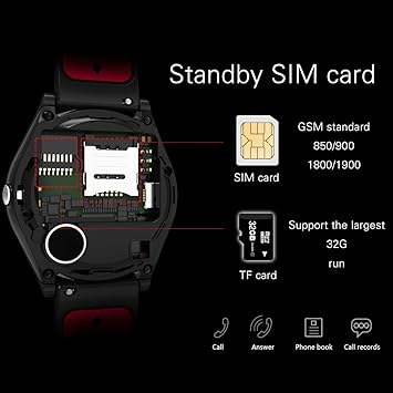 CASETHRONE - Reloj Inteligente Bluetooth 4.0 Smart Watch Pantalla ...