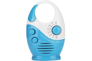 AM/FM Radio, Multifunctional Portable Shower Bathroom Hanging Music Radio Built-in Speaker Daily Waterproof and Clear Sound