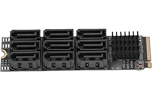 Decumeby M.2 to Serial ATA 3.0 Adapter, 9 Port SATA 3.0 Converter Hard Drive Extension Card for SSDs and .5 Inch Drives on Li