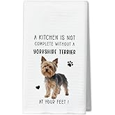 WwongxianB Yorkshire Terrier Kitchen Towels Decorative, Funny Tea Towel Hand Towels Highly Absorbent Dish Cloths 16x24 Inches, Bathroom Dining Room Decor, Dog Lovers Yorkie Gifts -11