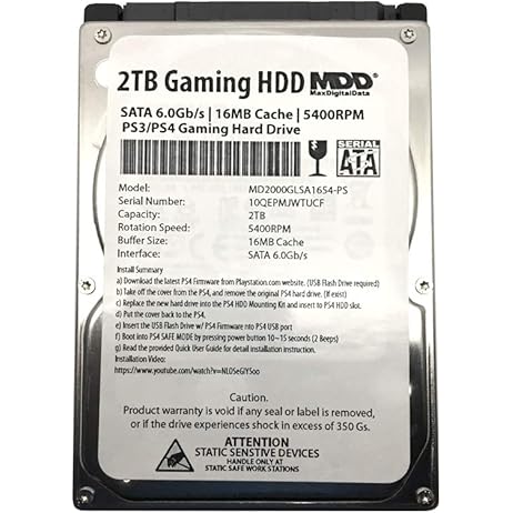 Amazon.com: MDD 2TB PS4 Hard Drive Upgrade Kit Bundle with Toshiba 