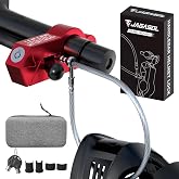 JAGASOL Motorcycle Handlebar Lock, Helmet &amp; Brake Anti-Theft Lock Red | 2-in-1 Handlebar and Helmet security With a Brake lock design, Built for Motorcycles, Ebikes, Mopeds, ATVs and dirt bikes