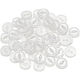 HARFINGTON 50pcs 24L Cream White Round Sewing Buttons 15mm 5/8" Resin 2-Hole Fish Eye Craft Replacement Button for Craft Pants Dress Skirt Clothing Fastener Buttons