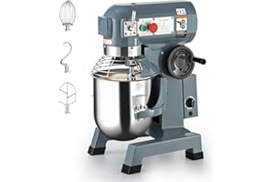 Commercial Food Mixer, Takywep 20QT 1250W Commercial Mixer for Bakeries 3 Speeds Adjustable, with 3 Different Attachments, Heavy Duty Food Mixer with Stainless Steel Bowl Stand Mixer