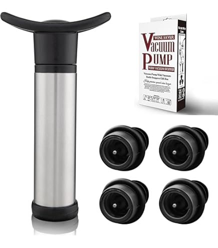 WOTOR Wine Saver Vacuum Pump With 4 Stoppers, Wine Stopper & Preserver - View #3