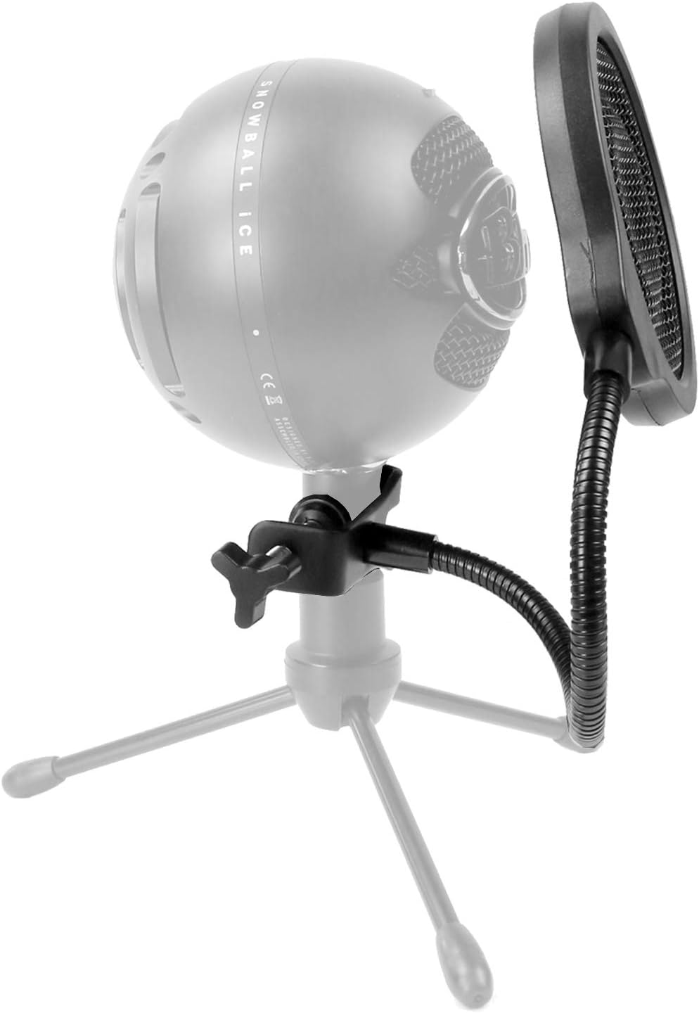Snowball Mic Windscreen 4 Inch 3 Layers Pop Filter with Flexible 360