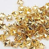 Mini-Factory 100 PCS Nailhead DIY Metal Gold Punk Spikes Spots Pyramid Studs For Leathercraft (Size:10MM, Color:Gold, QTY:100 Pieces)