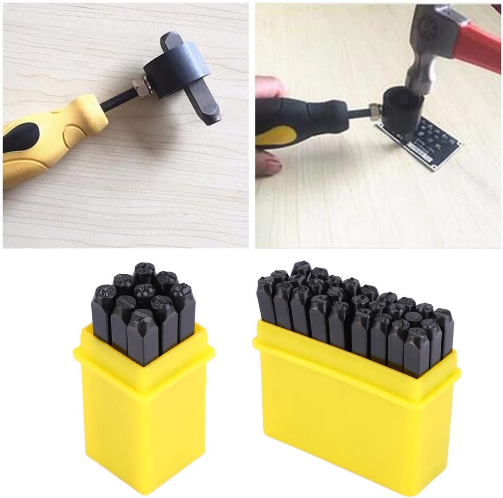 Heavy Duty Alphabet Letter Number Punch Tool Set Walfront Carbon Steel Pin Punch Set Metal Stamp Craft Tool Kit With Case Amazon Com