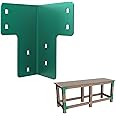 vikofan Heavy Duty Workbench Kit - Garage Workbench Legs Brackets, 8 PCS 5mm Green, Corner Brackets for Wood Workbenches, for DIY Shop Tables, Woodworking, Workshop Shelves, Planer Stands, Gazebos