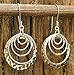 Two Tone Graduated Hoops Dangle Earrings 925 Sterling Silver & 14k Gold Filled Cascading Circles