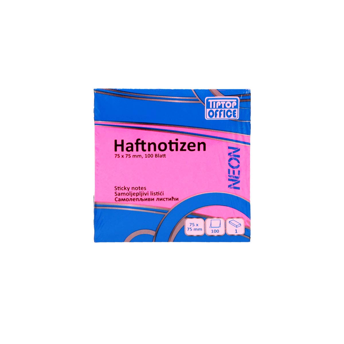TIPTOP OFFICE Sticky Notes 75 x 75 mm Neon Pink