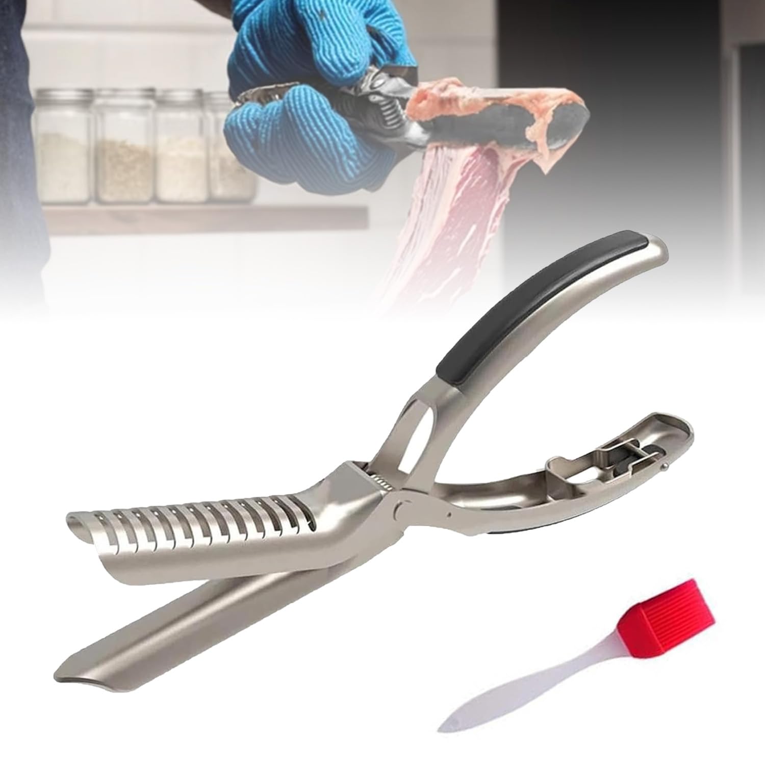 Photo 1 of Rib Membrane Removal Tool, Rib Prep Tool Membrane Remover Stainless Steel BBQ Rib Skinner for Effortless BBQ Rib Preparation