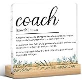 Coach Gifts for Women Men, Gift for Trainer Coach Definition Clear Acrylic Desk Decorative Sign for Home Office, 4 x 4 Inches
