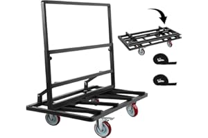 Eastrexon Folding Drywall Cart, Drywall Dolly w/ 5" Swivel Casters, 44.5" x 22" x 40" Plywood Cart w/ 2000 LBS Load Capacity,