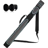 Yautja Pool Cue Case, Hard Pool Stick Case 1x1 | Holds 1 Complete 2-Piece Cue, 2 Zipper Pockets, Shoulder Strap Handle, Waterproof Microfiber Leather, for Man Women