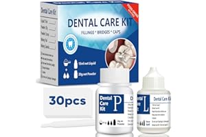 SILKYLASER Tooth Repair Kit, Temporary Teeth Replacement, Zinc Oxide Eugenol Cement Dental Kit for Broken Chipped Teeth, Missing Teeth, Crown Fillings & Bridges, Improving Smile 4pcs