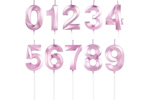 BEAN LIEVE Numeral Birthday Candles - Birthday Cake Candles Numeric Candles Number 0 1 2 3 4 5 6 7 8 9 Used for Cake Decorati