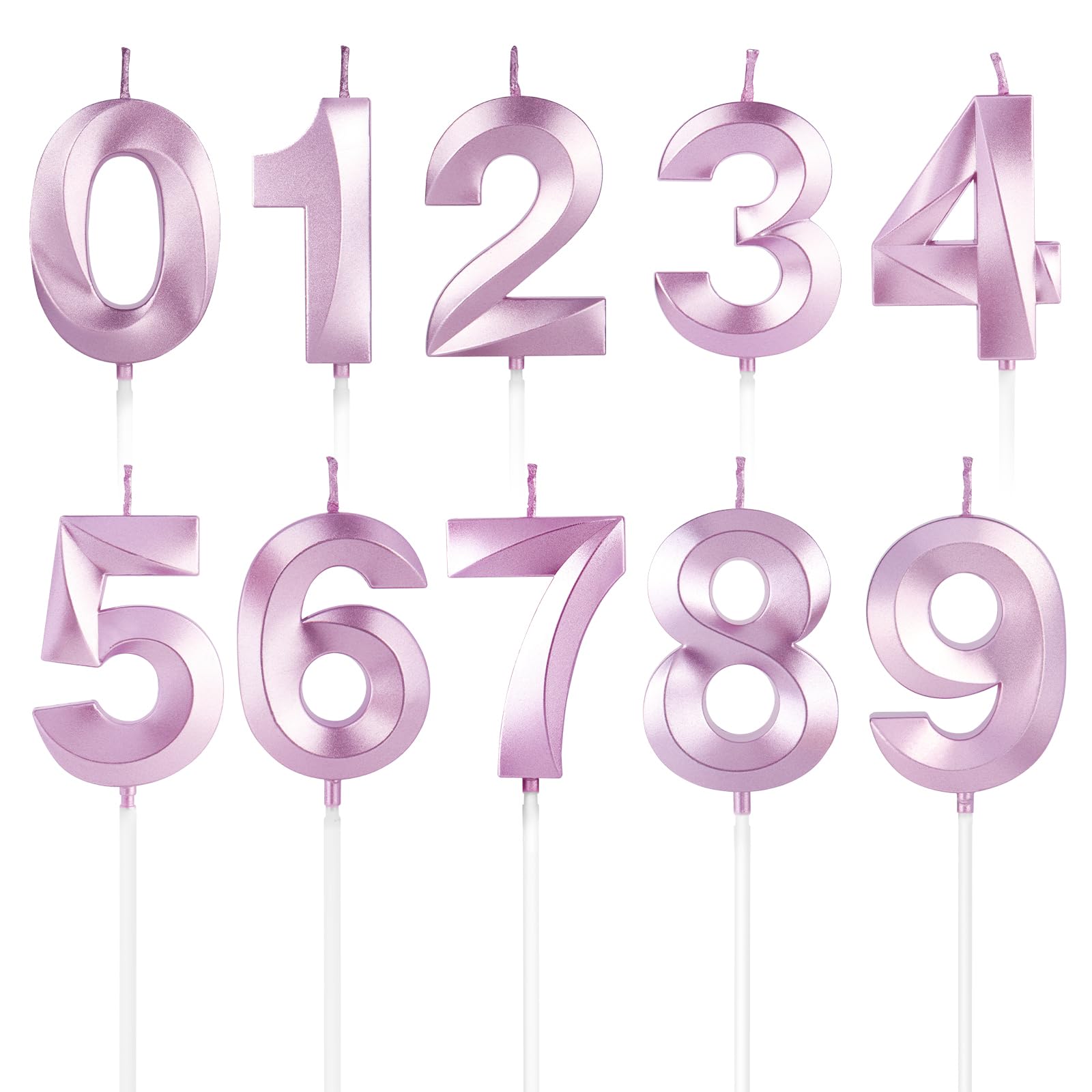 Photo 1 of BEAN LIEVE Numeral Birthday Candles - Birthday Cake Candles Numeric Candles Number 0 1 2 3 4 5 6 7 8 9 Used for Cake Decoration on Birthday Parties and Wedding Anniversary Celebration?Rose Gold
