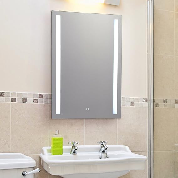 KROLLMANN Badspiegel, moderner Wandspiegel für Badezimmer, rahmenloser