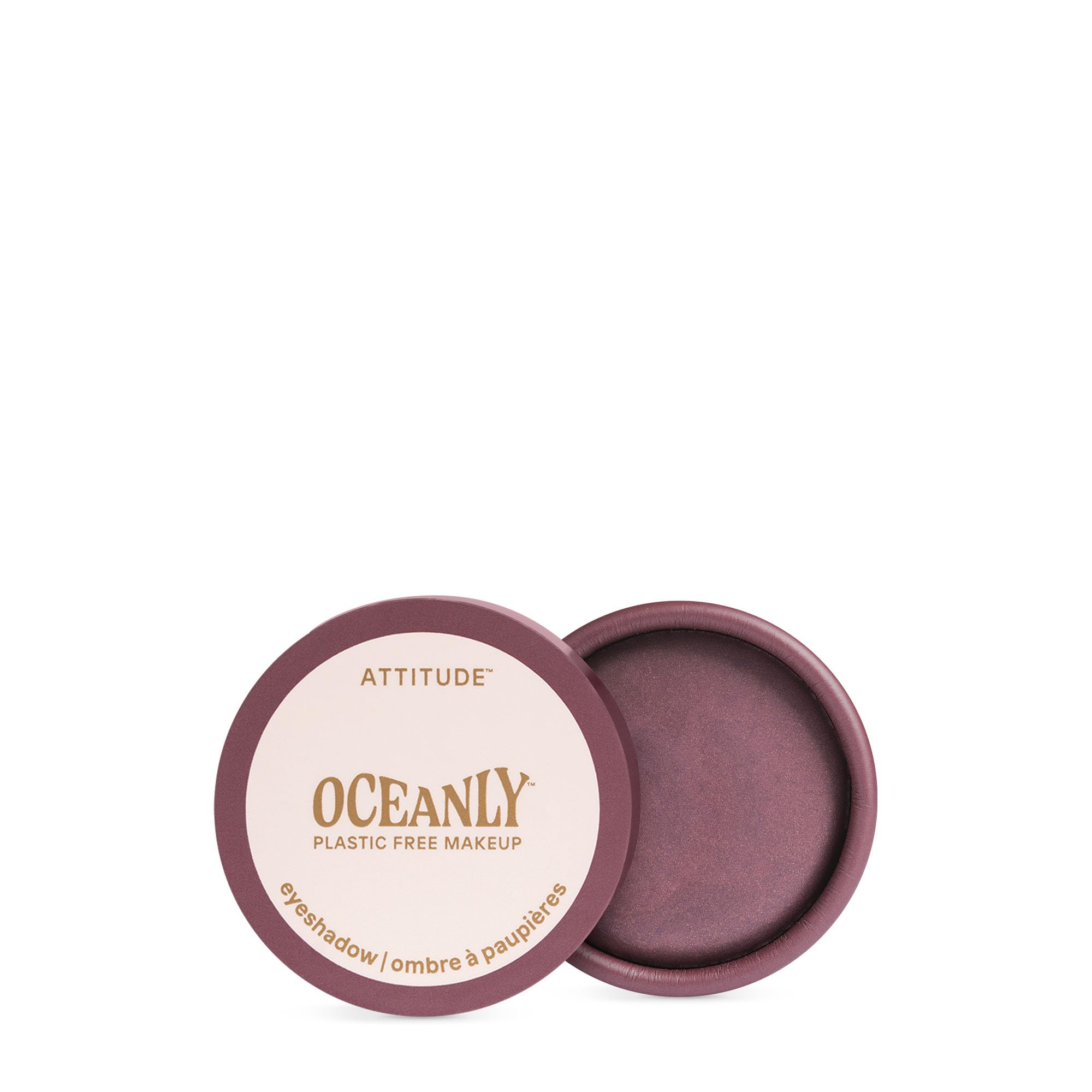 ATTITUDE Oceanly Eyeshadow, EWG Verified, Single Shimmer Cream Eyeshadow, Plastic-Free, Vegan Beauty and Makeup, Berry Bliss, 5 mL