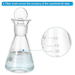 PATIKIL Erlenmeyer Flask, 3 Pcs 50ml 1.7oz Narrow