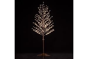 TYBEEU 6ft Star Light Tree with 256 Warm White LEDs for Holiday Decor - Dimmable, UL Certified, Waterproof - Ideal for Indoor and Outdoor Decoration