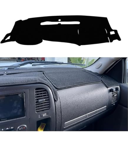 Perfect Fit Dash Cover – 2007-2013 Chevy Silverado 1500 2500 HD 3500 – 1-Piece Black