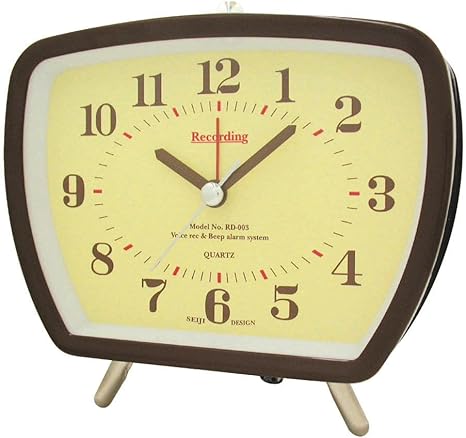 Amazon Co Jp 誠時 セイジ 音声録音 アラーム再生機能付 目覚まし時計 Analog Recording Clock Brown アナログレコーディング クロック ブラウン Rd 003br ホーム キッチン