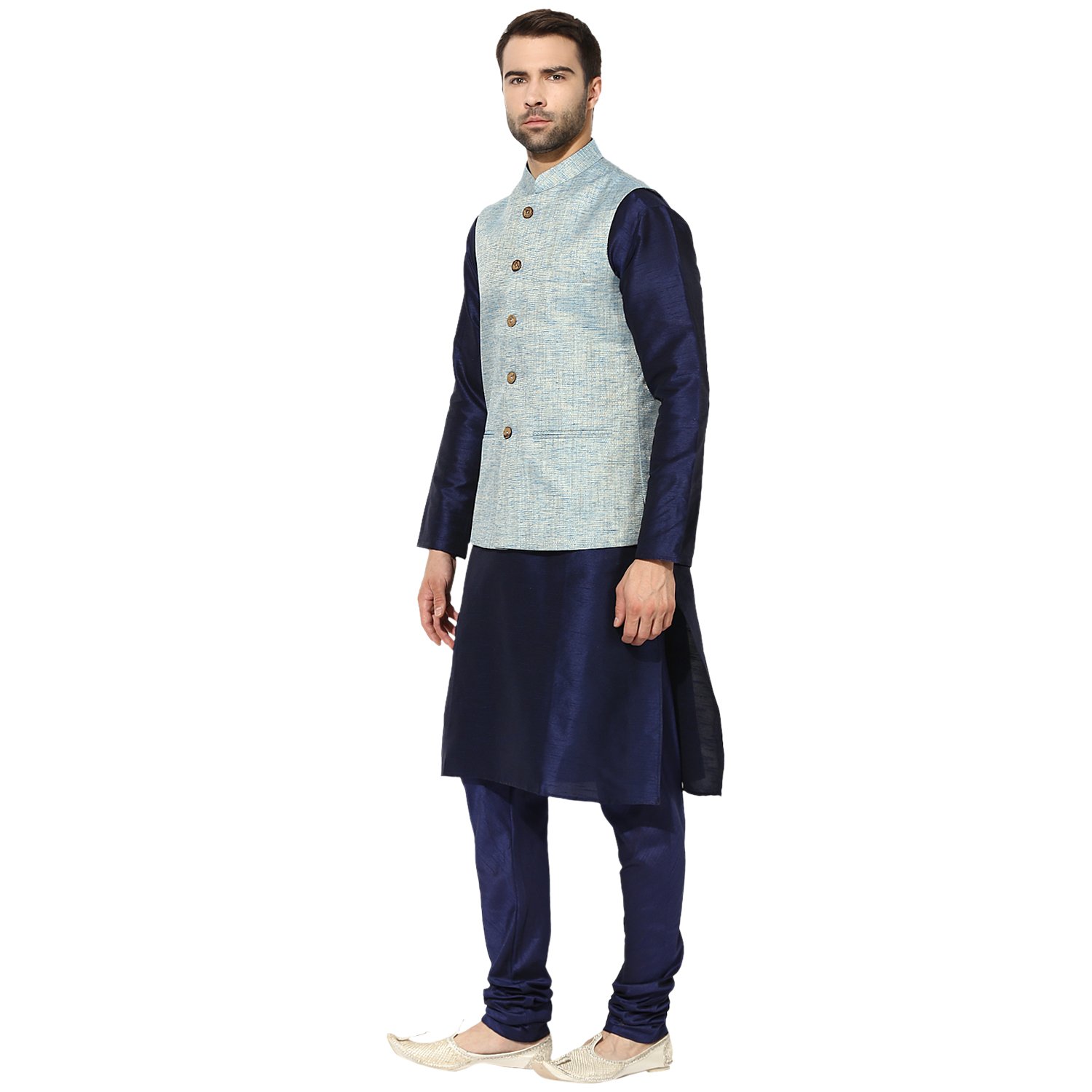 kisah benarasi cotton silkwovenwaistcoat for men's