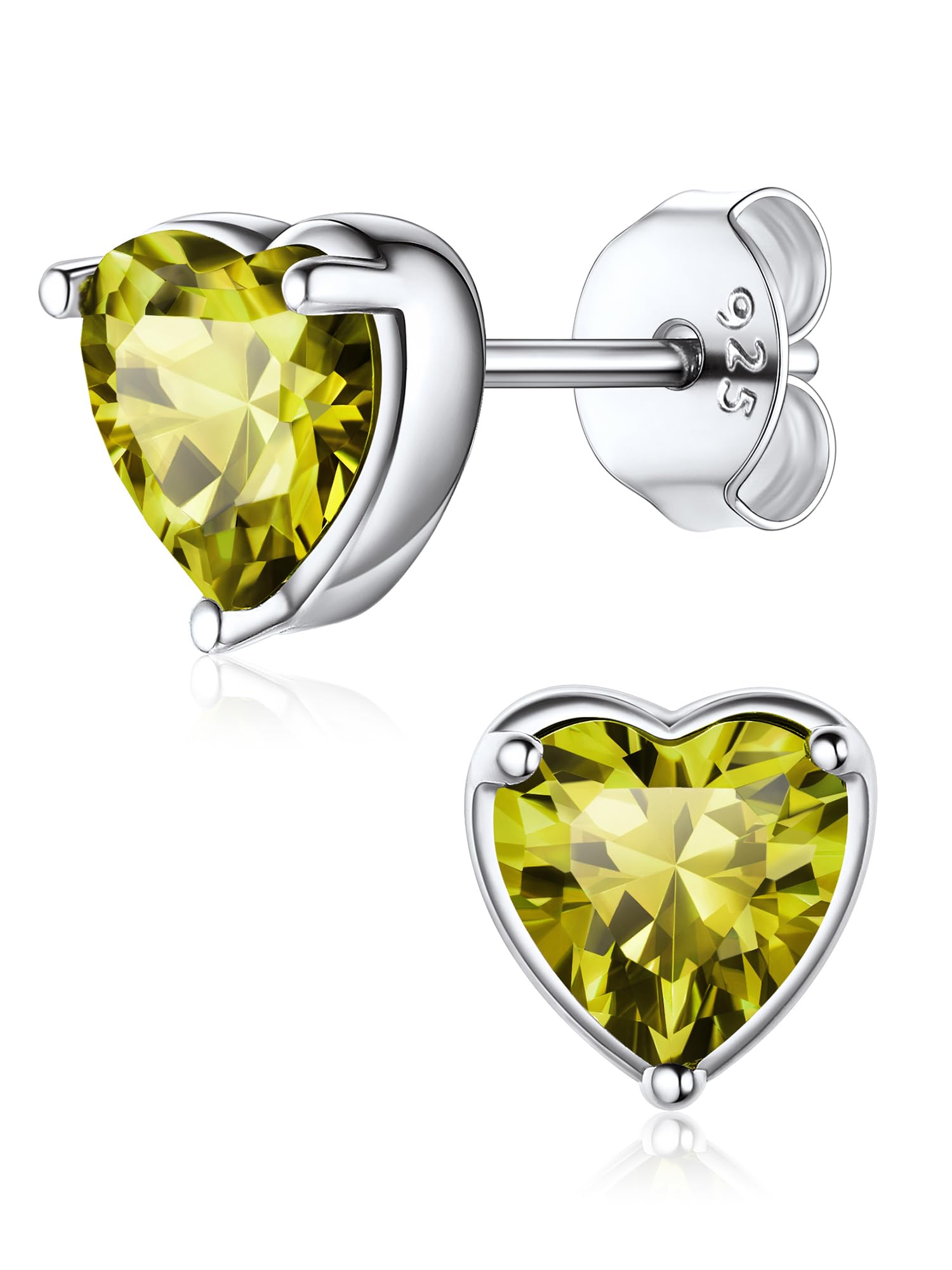 ChicSilver August Sterling Silver Heart Birthstone Earring Studs for Women Minimalist Jewelry — image 1