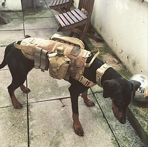 FDC Tactical Dog Vest Harness K9 MOLLE Hunting Military Hook and Loop Patch  Panel XS, S, M, L, XL