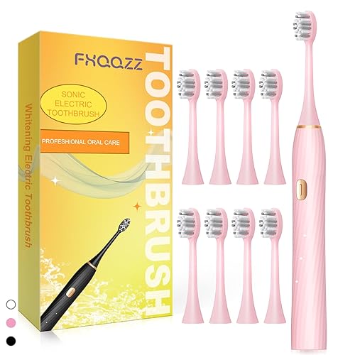 Sonic Electric Toothbrush for Adults and Kids, Rechargeable Toothbrush With 8 Brush Head, 4 Modes and 2 Minute Timer, 42000VPM Power Motor, IPX8 Waterproof, 4 Hours Fast Charge last 90 days (Pink)