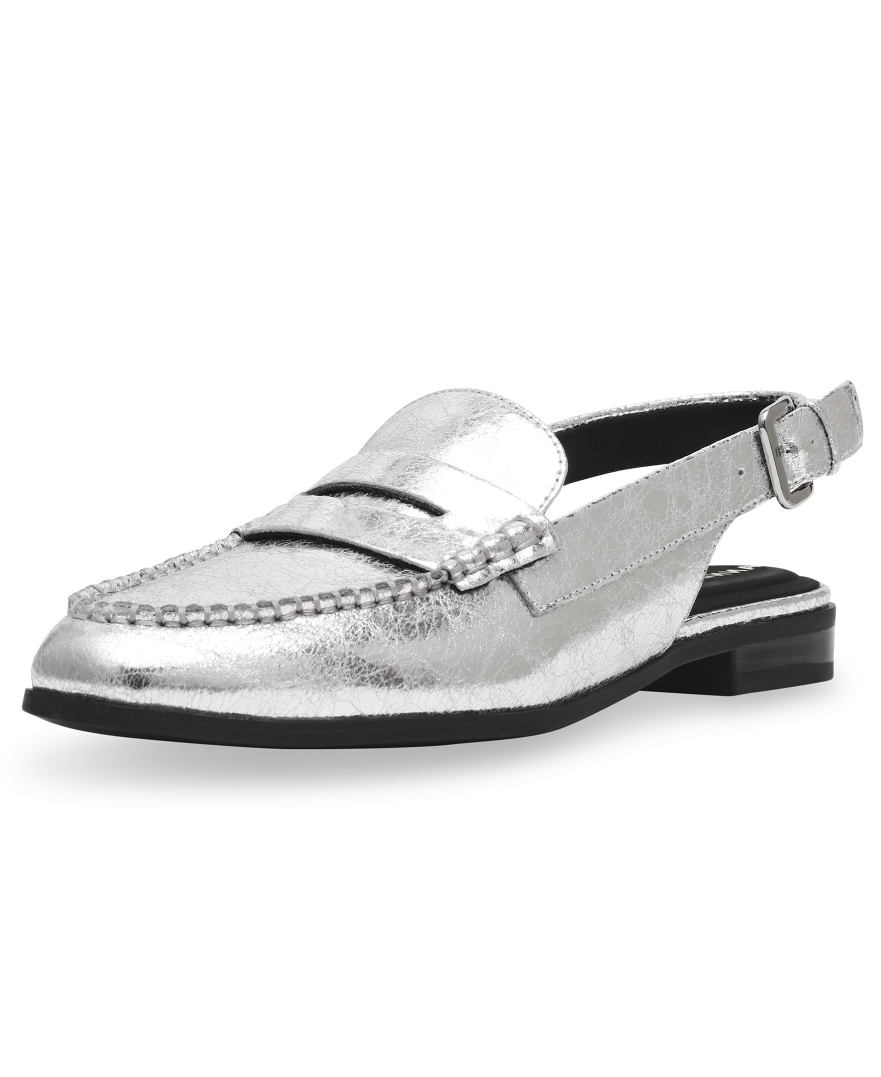 Anne Klein Women’s Birdie Sling Back Loafer, Silver, 9.5