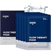 Glutanex Glow Therapy Sheet Mask 5 Packs, 4.40 fl oz, Brightening Sheet | 99% Pure Glutathione, Hyperpigmentation Care, 100% Bamboo Wide Sheet, Dual Peptide Complex, Non-Sticky Glow
