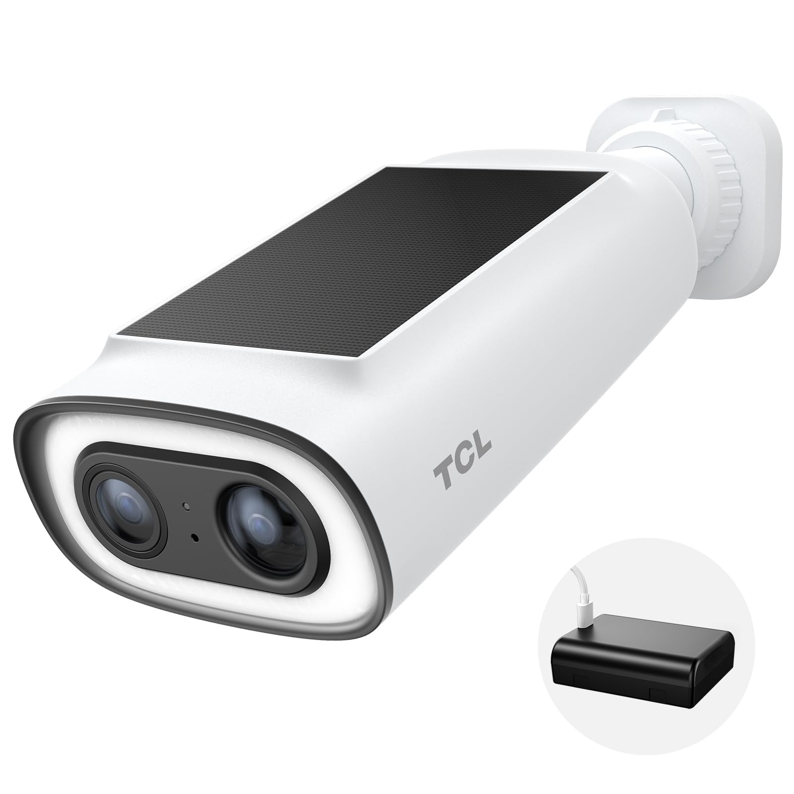 Photo 1 of TCL 2K Solar Security Camera Cam B1, Wireless Outdoor Wi-Fi Camera, Solar-Powered with Removable Battery, Color Night Vision, Waterproof, Compatible with Alexa, Ideal for Home Security