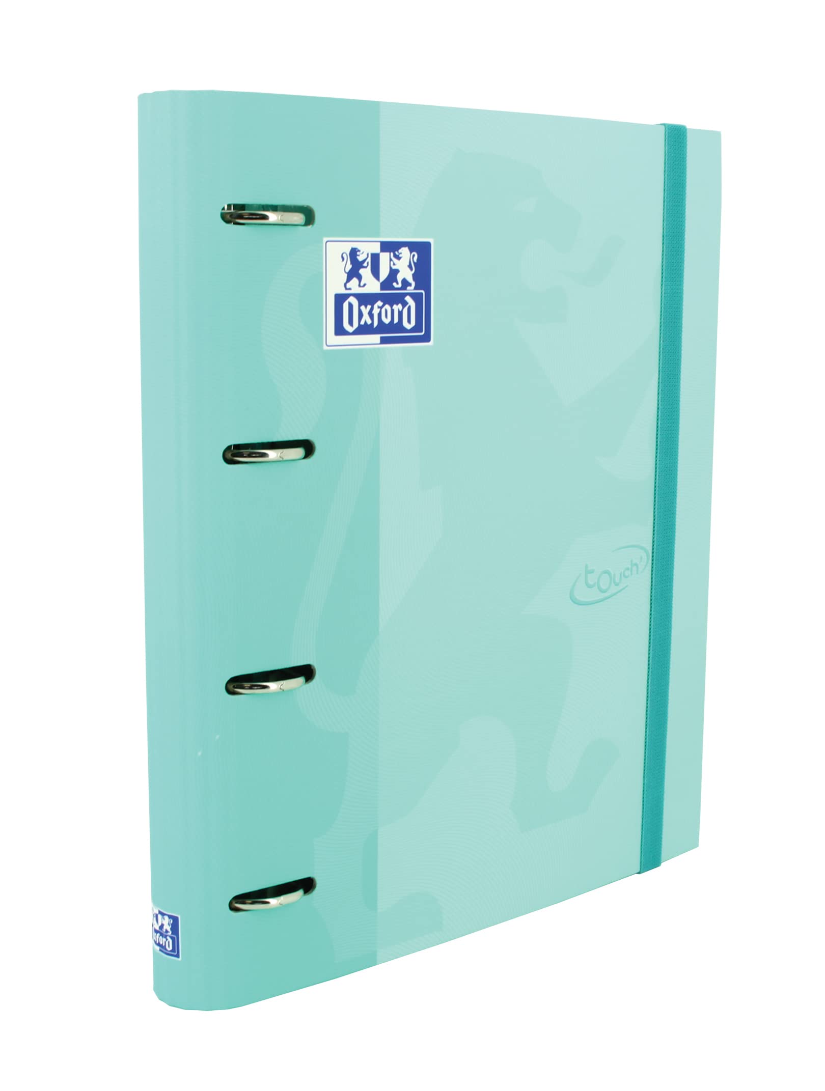 Oxford, 4 Ring Binder A4, Hard Cover, Elastic Closure, Refill 5 x 5 Grid and 5 Colour Strips, Sticker Sheet, Ice Mint Touch
