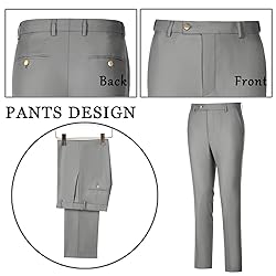 Aowdoy Men's Suits 3 Piece Slim Fit Tuxedo Suit One