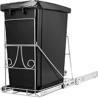 ITHWIU Pull Out Trash Can Under Cabinet for 7-11 Gallon, Adjustable Slide-Out Garbage Bin Kitchen, Roll Out Under Sink Garbag