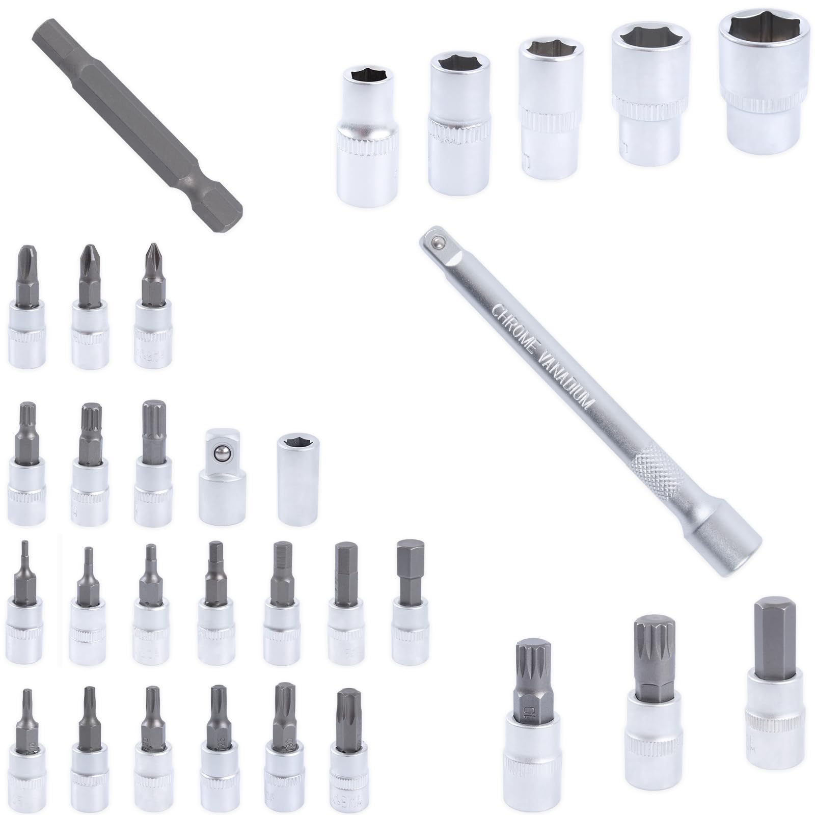 TECPO Fahrrad Drehmomentschlüssel Set 1/4" 2,5-25Nm Feinmechanik Schlüssel 4