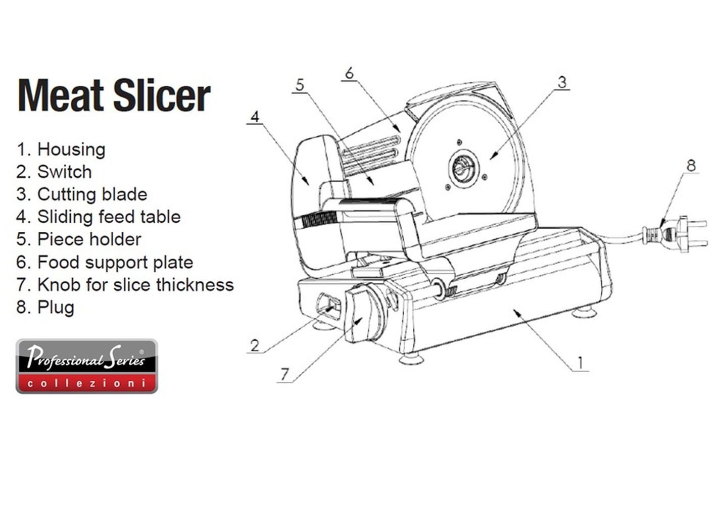 Professional Series Meat Slicer, Cuts Meat, Cheese, Bread, Fruit