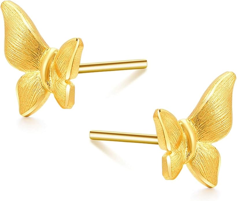 18k gold butterfly earrings