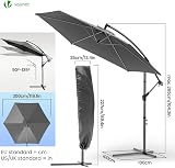 VOUNOT 3m Cantilever Garden Parasol with Crank Tilt 360° Grey view 6
