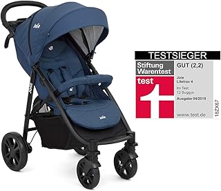Set Joie Buggy Litetrax 4 Sportwagen, Buggy & Windel Kinderhaus Blaubär | Leichter Kinderbuggy mit Insektenschutz, Regenverdeck und Federung | Liegebuggy kompakt klappbar, Design:Deep Sea