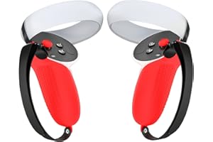 YRXVW Controller Grips Cover for Oculus Quest 2, Silicone Hand Grips Unibody Design with Adjustable Knuckle Strap Accessories Compatible with Quest 2 (Red)
