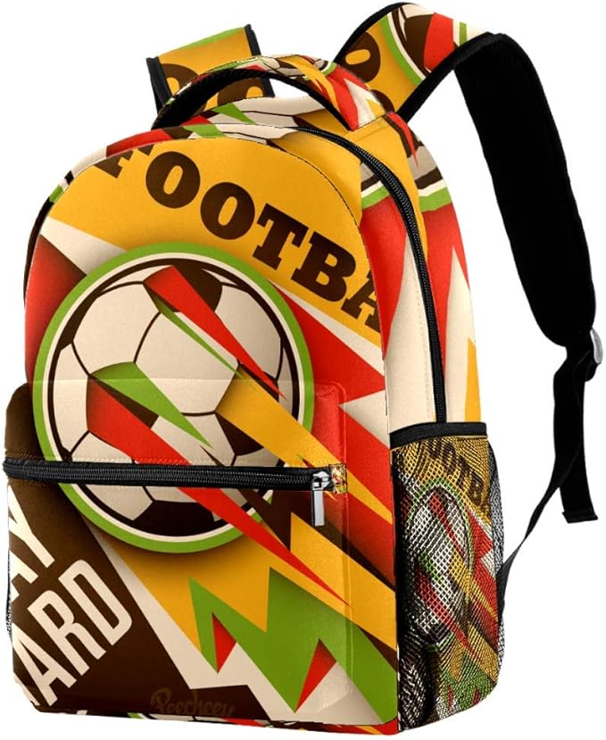 Borsa Da Calcio Zaino Scuola Bambini Stampa Fiamme, 16L