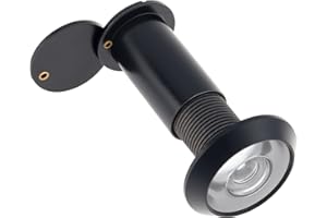 HOJLKLD Door Viewer Peep Hole, 200-degree Door Viewer, Peephole with Heavy Duty Rotating Privacy Cover for 1-1/2" to 2-3/8" Doors (Black)