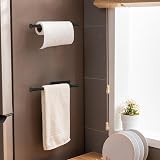 Ibergrif M34055B Kitchen Roll Holder Under Cabinet Self Adhesive Black view 4