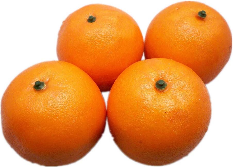 4 Pcs Artificial Oranges Home Kitchen Party Decorative Fruit Lifelike Fruits Decoration Photography Props by SamGreatWorld