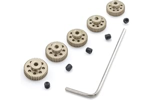 SURPASS HOBBY USA 64DP Pinion Gear Set 41T 42T 43T 44T 45T for 3.175 mm Shaft Aluminium Alloy Pinion Gear with Screwdriver for 1/10 RC Car Motor
