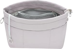 HyFanStr Purse Organizer Insert with Zipped Top for Tote Bag, Handbag Shaper with 13 Pockets